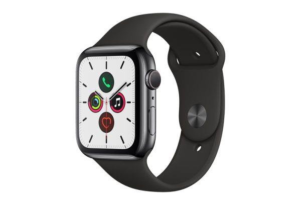 ساعت هوشمند اپل واچ سری 2021 SE مدل 44 میلی متری با بند مشکی و بدنه آلومینیومی خاکستری Apple Watch Series SE 2021 44mm Space Gray Aluminum Case with Black Sport Band